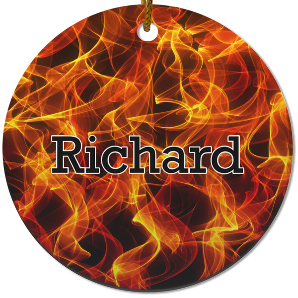 Fire Ceramic Flat Ornament - Circle (Front)