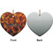 Fire Ceramic Flat Ornament - Heart Front & Back (APPROVAL)