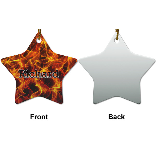 Fire Ceramic Flat Ornament - Star Front & Back (APPROVAL)