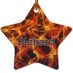 Fire Star Ceramic Ornament w/ Name or Text