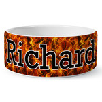 Fire Ceramic Dog Bowl - Large (Personalized)