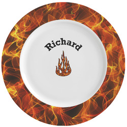 Fire Ceramic Dinner Plates (Set of 4) (Personalized)