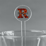 Fire 5.5" Round Plastic Stir Sticks - Clear (Personalized)