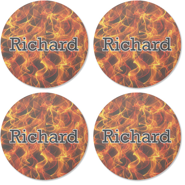 Fire Coaster Round Rubber Back - Apvl