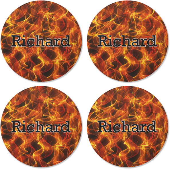 Fire Coaster Round Rubber Back - Apvl