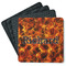 Fire Square Rubber Backed Coasters - Set of 4 (Personalized)