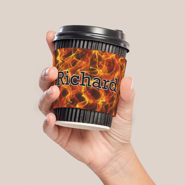 Fire Coffee Cup Sleeve - LIFESTYLE