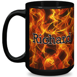 Fire 15 Oz Coffee Mug - Black (Personalized)