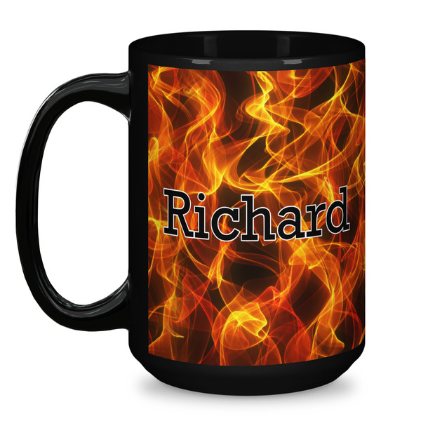 Fire Coffee Mug - 15 oz - Black