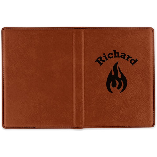 Fire Cognac Leather Passport Holder Outside Single Sided - Apvl