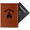 Fire Cognac Leather Passport Holder With Passport - Main