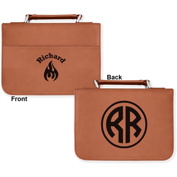 Fire Cognac Leatherette Bible Covers - Large Double Sided Apvl