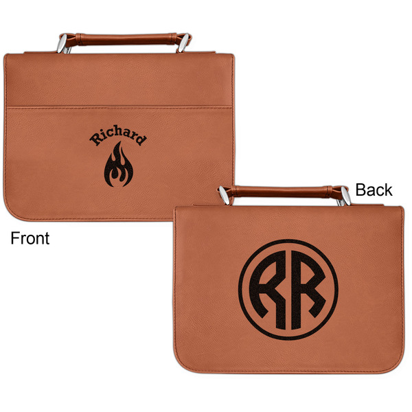 Fire Cognac Leatherette Bible Covers - Small Double Sided Apvl