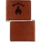 Fire Cognac Leatherette Bifold Wallets - Front and Back Single Sided - Apvl