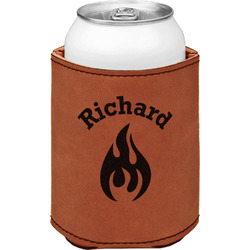 Fire Leatherette Can Sleeve - Single Sided (Personalized)