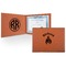 Fire Leatherette Certificate Holder - Front and Inside (Personalized)