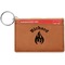 Fire Cognac Leatherette Keychain ID Holders - Front Credit Card