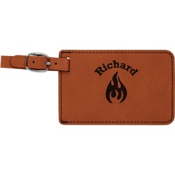 Fire Leatherette Luggage Tag (Personalized)