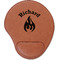 Fire Cognac Leatherette Mouse Pads with Wrist Support - Flat