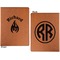 Fire Cognac Leatherette Portfolios with Notepad - Large - Double Sided - Apvl