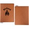 Fire Cognac Leatherette Portfolios with Notepad - Large - Single Sided - Apvl