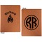 Fire Cognac Leatherette Portfolios with Notepad - Small - Double Sided- Apvl