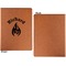 Fire Cognac Leatherette Portfolios with Notepad - Small - Single Sided- Apvl