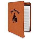 Fire Leatherette Zipper Portfolio with Notepad (Personalized)
