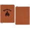Fire Cognac Leatherette Zipper Portfolios with Notepad - Single Sided - Apvl