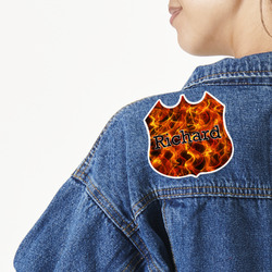 Fire Twill Iron On Patch - Custom Shape - Large (Personalized)