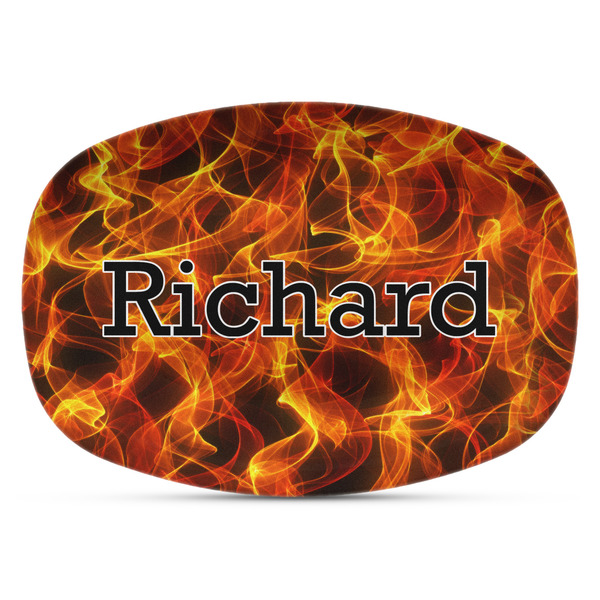 Custom Fire Plastic Platter - Microwave & Oven Safe Composite Polymer (Personalized)