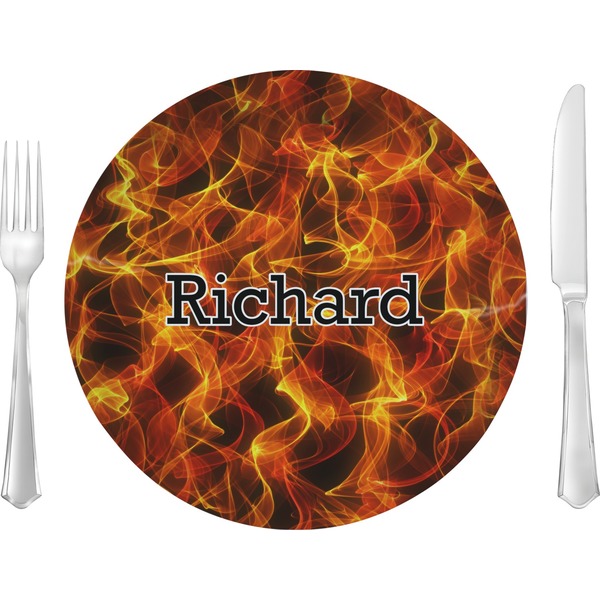 Custom Fire 10" Glass Lunch / Dinner Plates - Single or Set (Personalized)