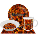 Fire Dinner Set - Single 4 Pc Setting w/ Name or Text