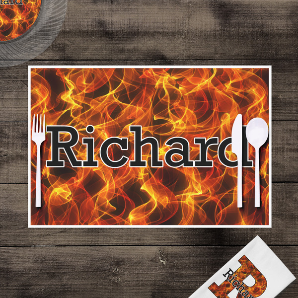 Fire Disposable Paper Placemat - In Context