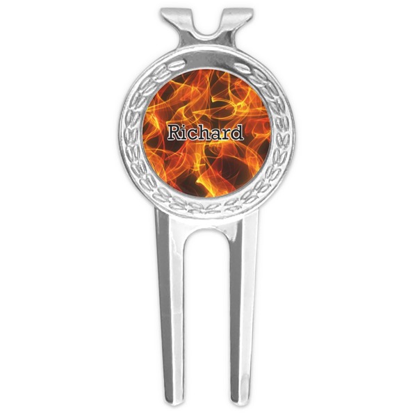 Custom Fire Golf Divot Tool & Ball Marker (Personalized)