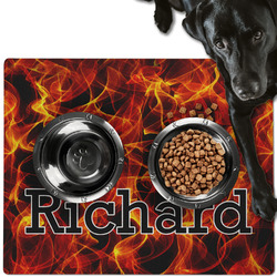 Fire Dog Food Mat - Large w/ Name or Text