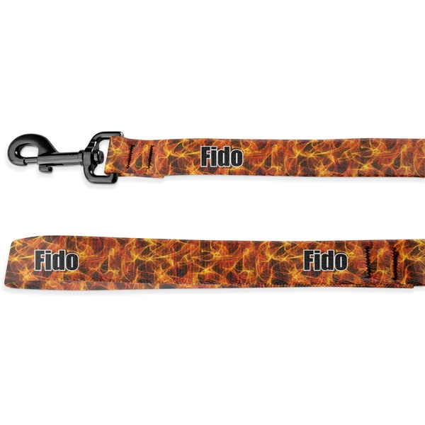 Custom Fire Deluxe Dog Leash - 4 ft (Personalized)