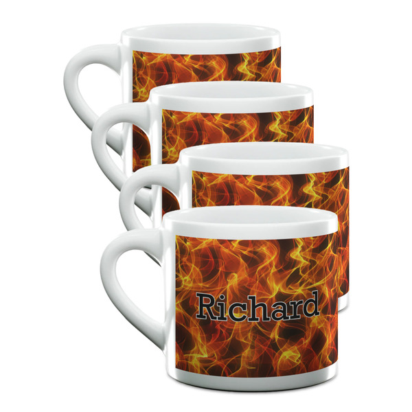 Custom Fire Double Shot Espresso Cups - Set of 4 (Personalized)