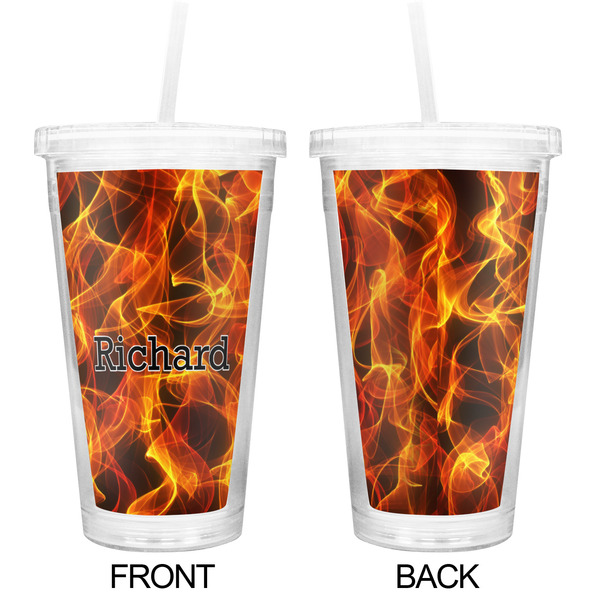 Fire Double Wall Tumbler with Straw - Approval