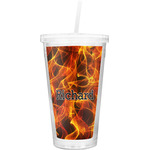 Fire Double Wall Tumbler with Straw (Personalized)
