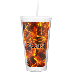Fire Double Wall Tumbler with Straw (Personalized)