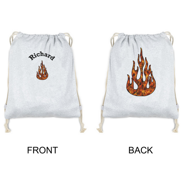 Fire Drawstring Backpacks - Sweatshirt Fleece - Double Sided - APPROVAL