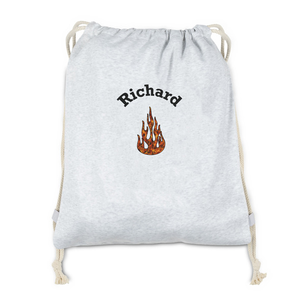 Custom Fire Drawstring Backpack - Sweatshirt Fleece (Personalized)