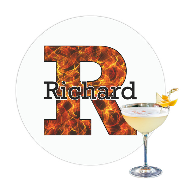 Custom Fire Printed Drink Topper - 3.25" (Personalized)