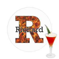 Fire Printed Drink Topper -  2.5" (Personalized)