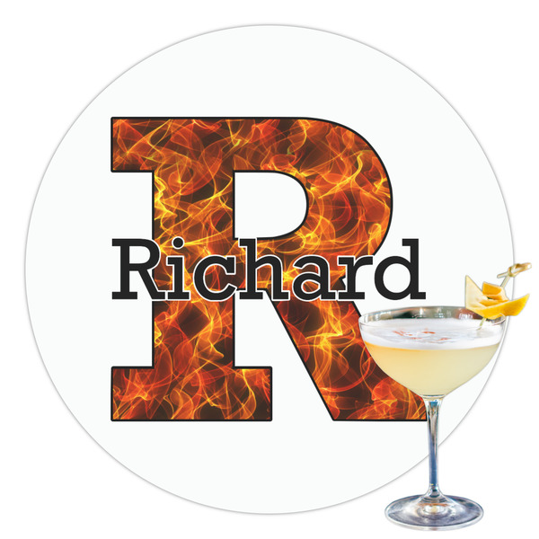 Custom Fire Printed Drink Topper - 3.5" (Personalized)