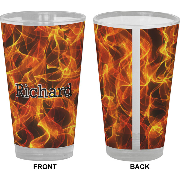 Fire Pint Glass - Full Color - Front & Back Views