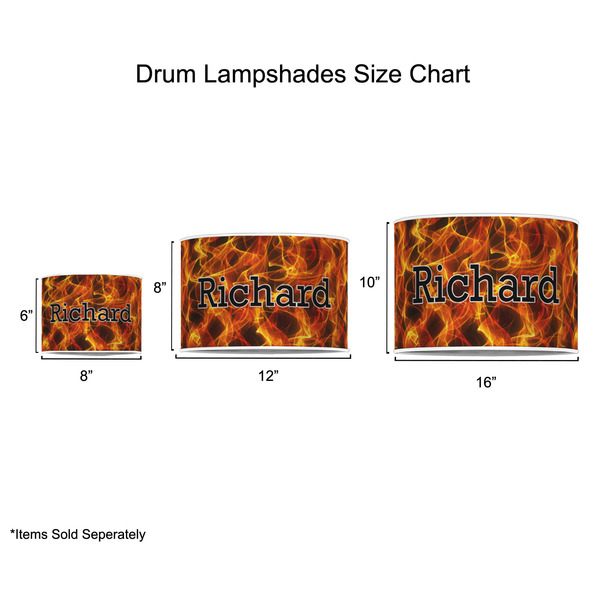 Fire Drum Lampshades - Sizing Chart