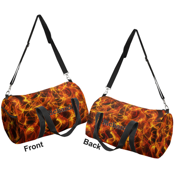 Fire Duffle bag small front and back sides