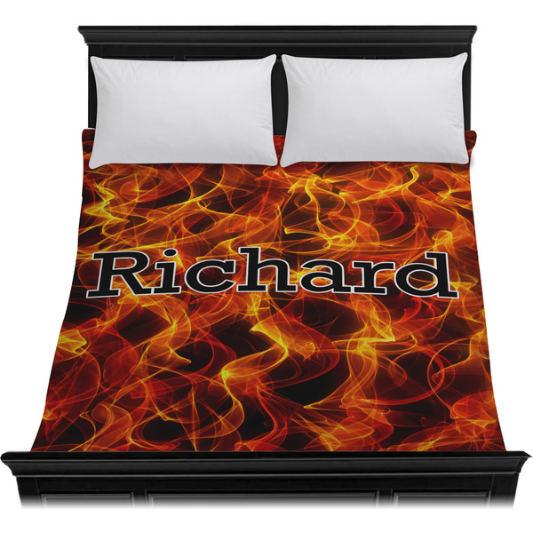 Fire Duvet Cover - Queen - On Bed - No Prop